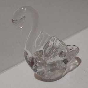 Crystal LARGE SWAN 4" Beautiful Bubble Glass Bird Nature Figurine Statue